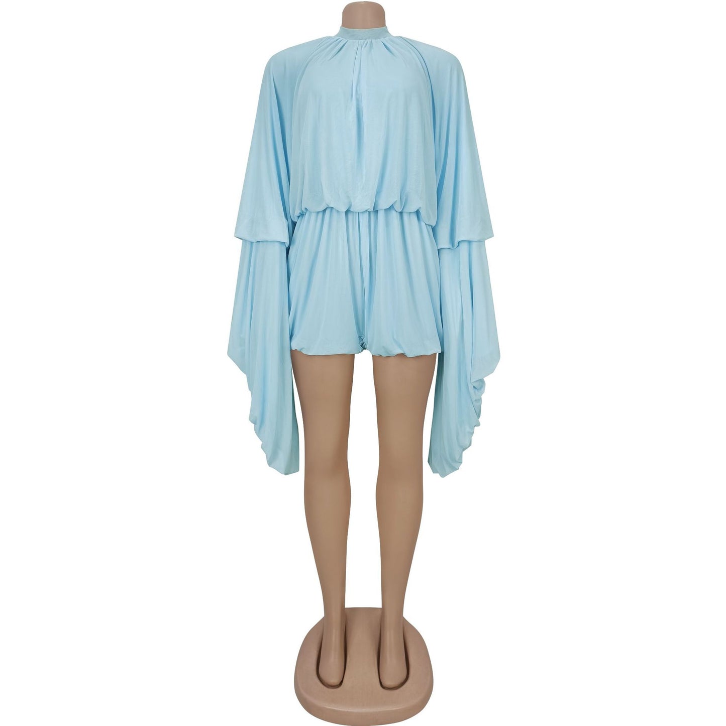 Fashion Women's Fashion Casual Pleated Solid Color Jumpsuit Shorts New