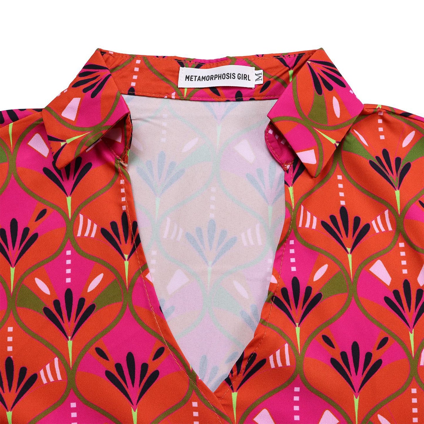 Printed Long Sleeve Shirt Elegant Wide Leg Pants Fashion Set