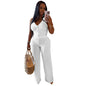 European and American Fashion Women's Casual Halter Neck Tie Top and Long Pants Two-Piece Set
