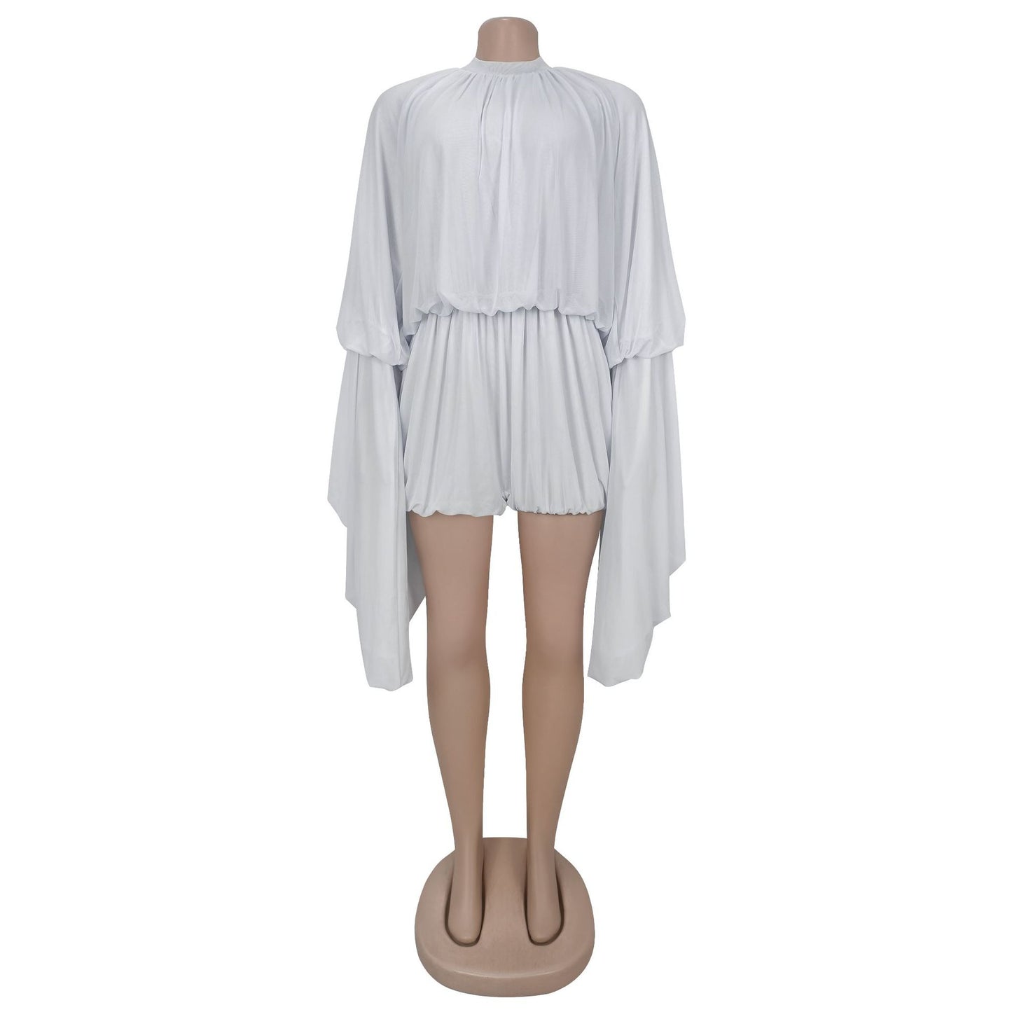 Fashion Women's Fashion Casual Pleated Solid Color Jumpsuit Shorts New