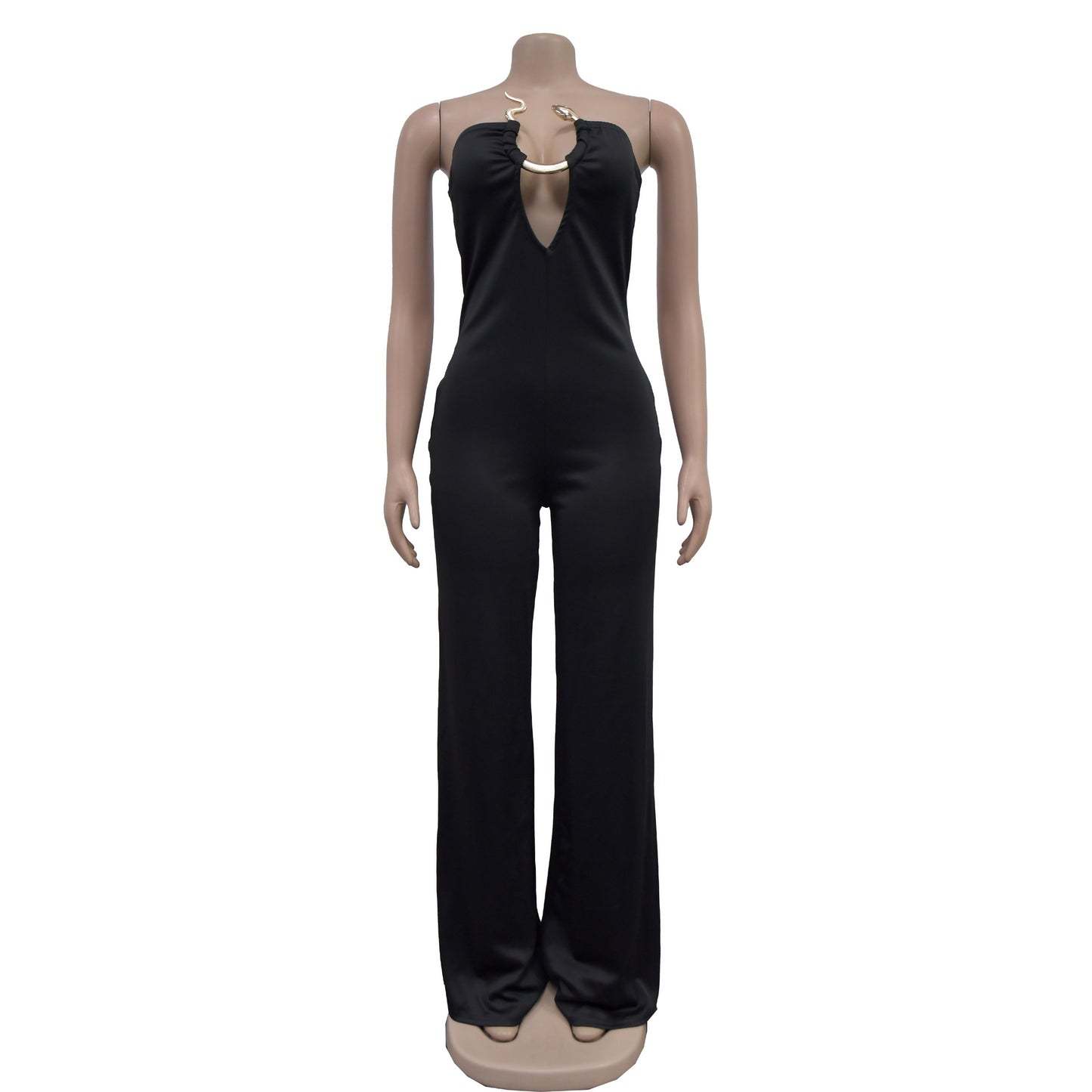 European and American Fashion Women's Solid Color Fashion Long Pants Jumpsuit for Women