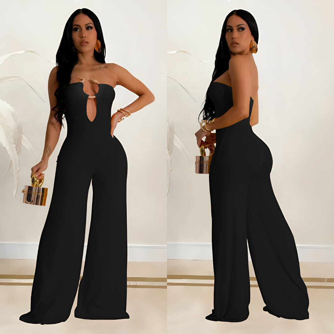 European and American Fashion Women's Solid Color Fashion Long Pants Jumpsuit for Women