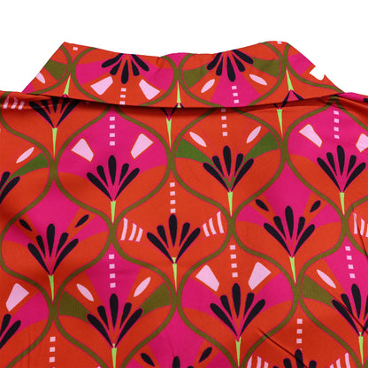 Printed Long Sleeve Shirt Elegant Wide Leg Pants Fashion Set