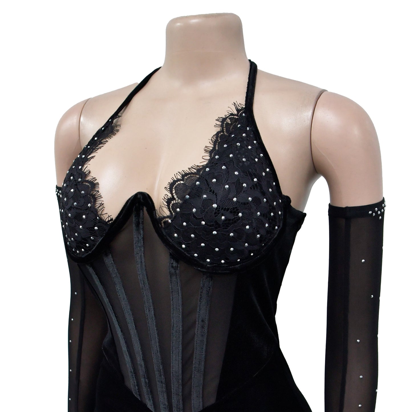 Fashion Women's Solid Color Halter Neck Slit Sexy Long Dress