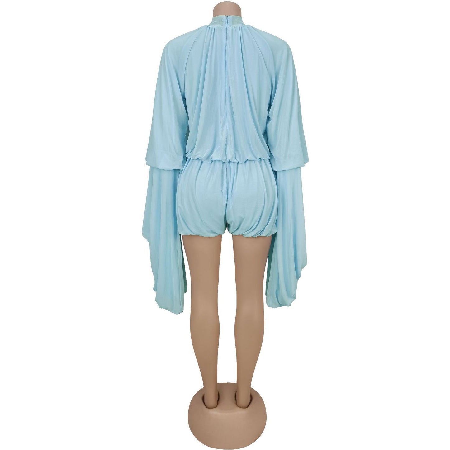 Fashion Women's Fashion Casual Pleated Solid Color Jumpsuit Shorts New