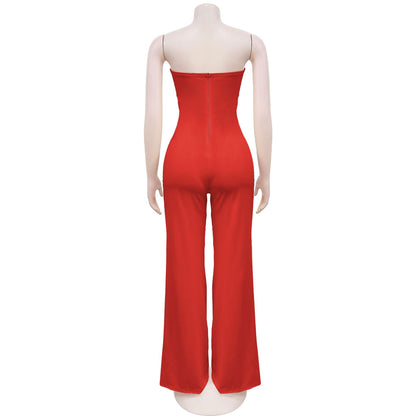 European and American Fashion Women's Solid Color Fashion Long Pants Jumpsuit for Women