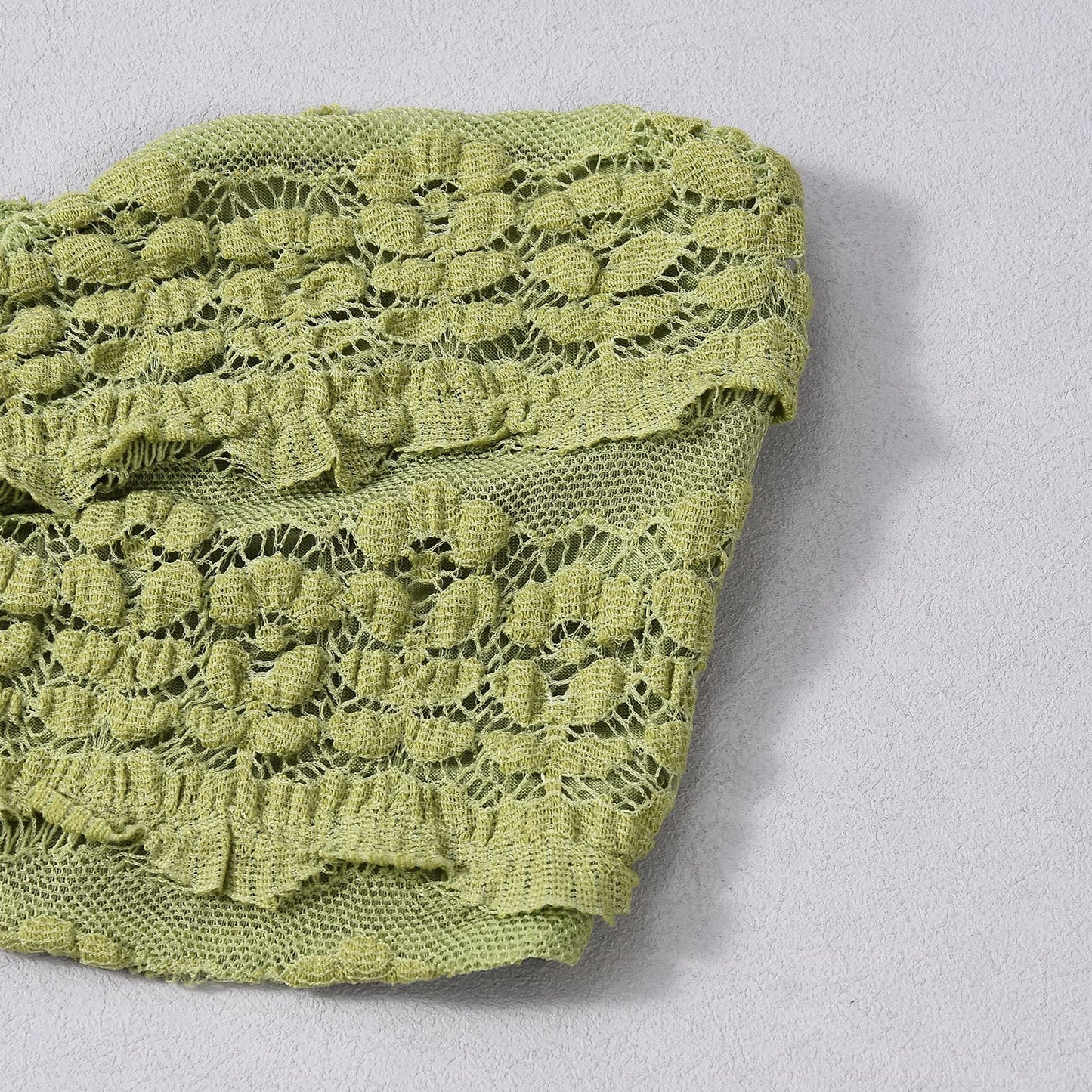 Lace Jacquard Vacation Beach Casual Swimsuit Two-Piece Set