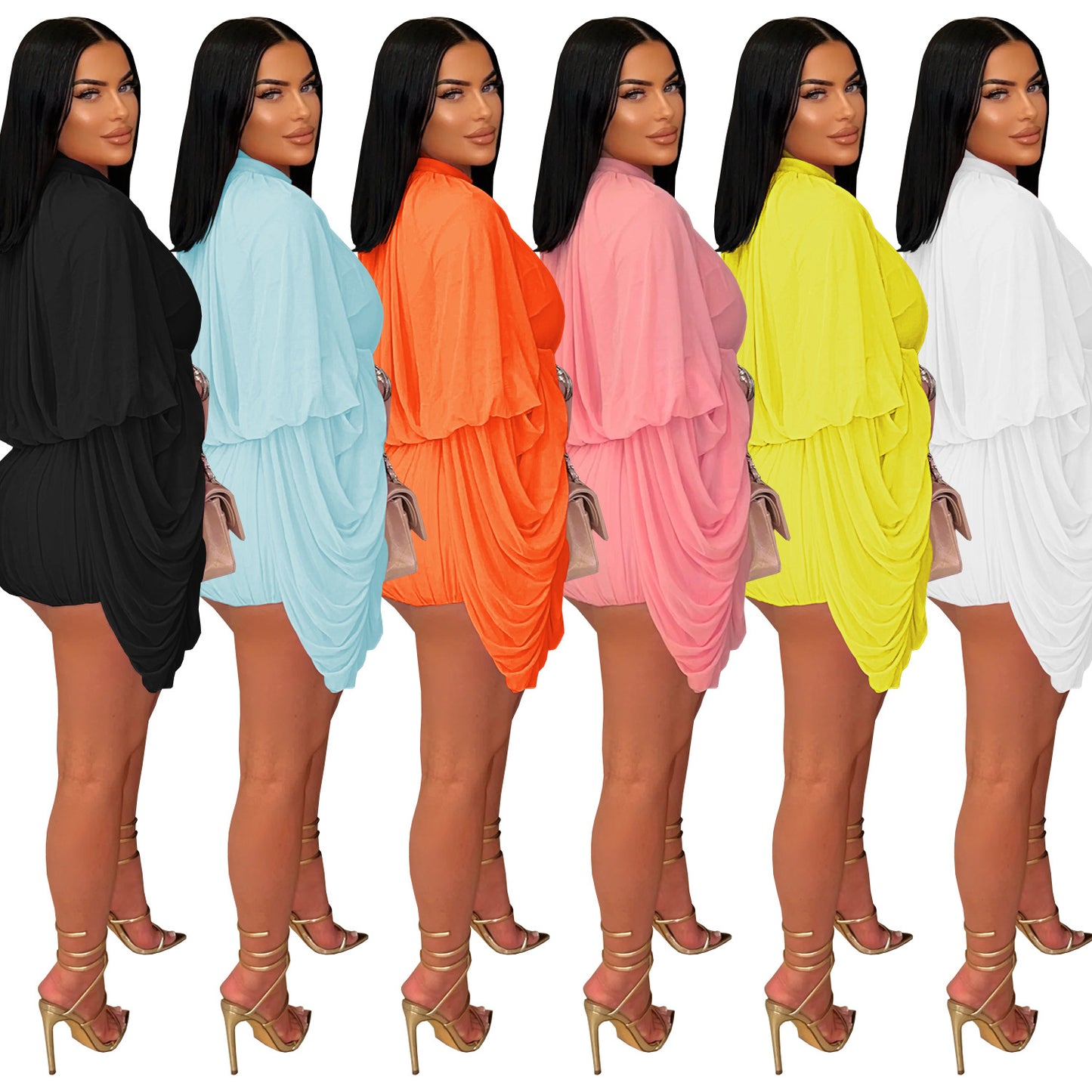 Fashion Women's Fashion Casual Pleated Solid Color Jumpsuit Shorts New