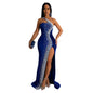 Fashion Women's Solid Color Rhinestone Sequin Sleeveless Long Dress