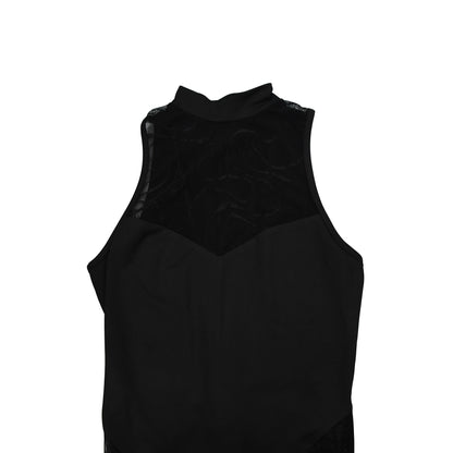 European and American Fashion Women's Solid Color Floral Mesh Sleeveless Long Pants Jumpsuit for Women