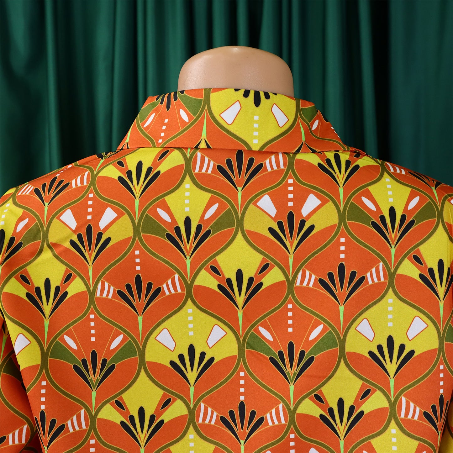 Printed Long Sleeve Shirt Elegant Wide Leg Pants Fashion Set