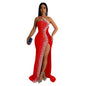 Fashion Women's Solid Color Rhinestone Sequin Sleeveless Long Dress