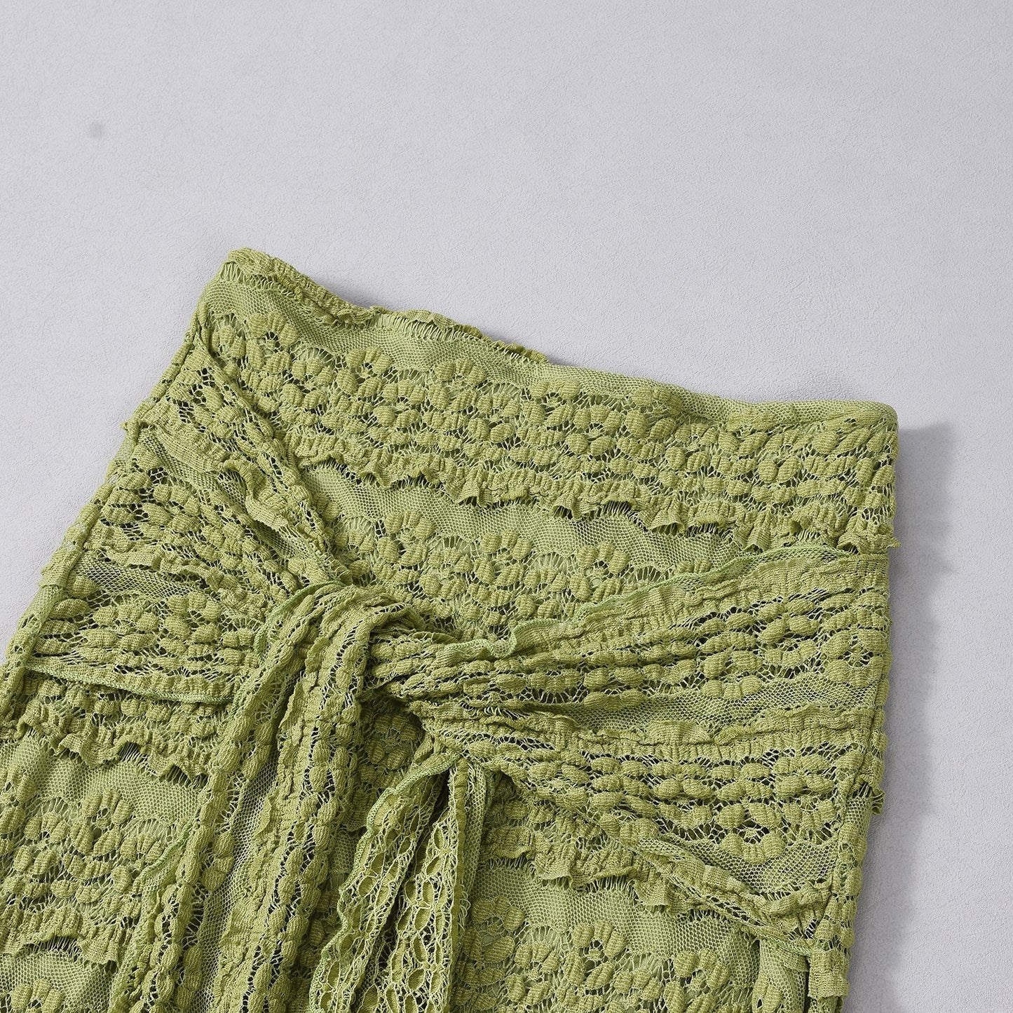 Lace Jacquard Vacation Beach Casual Swimsuit Two-Piece Set