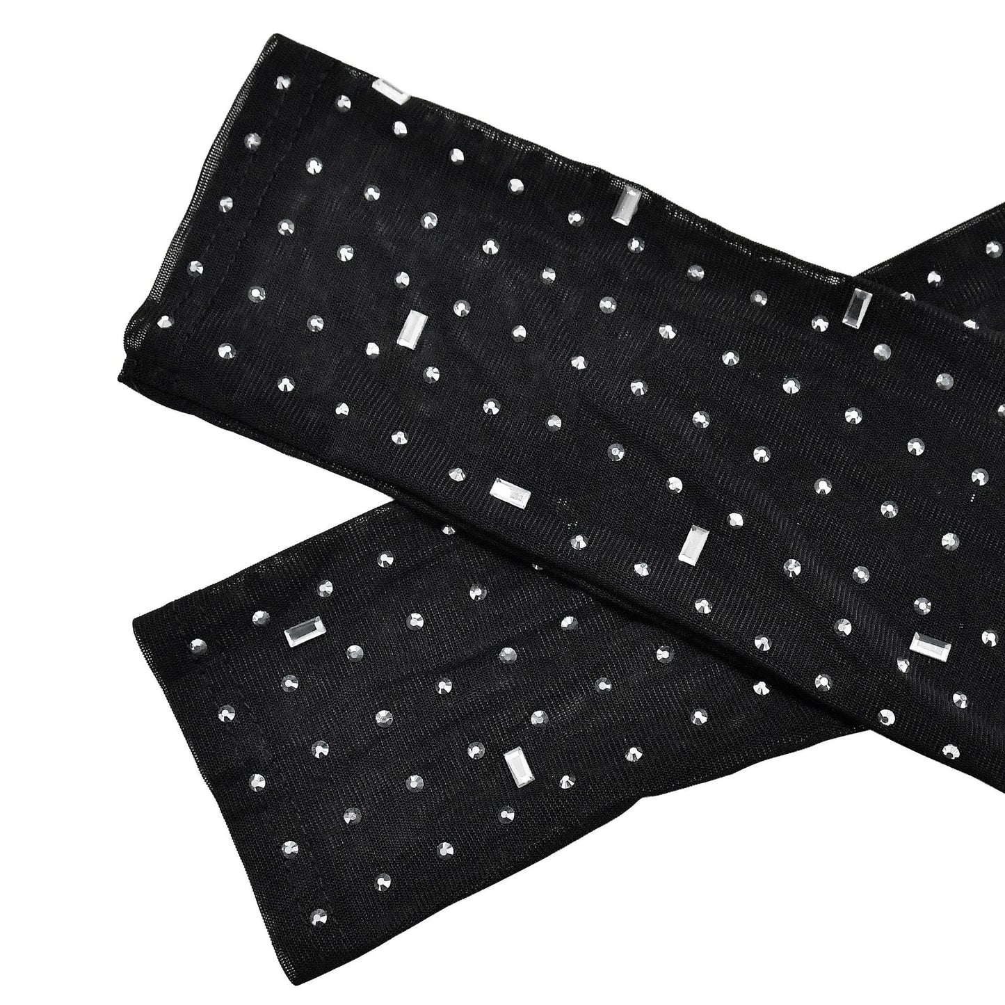 European and American Fashion Women's Solid Color Mesh Rhinestone Long Sleeve Long Dress