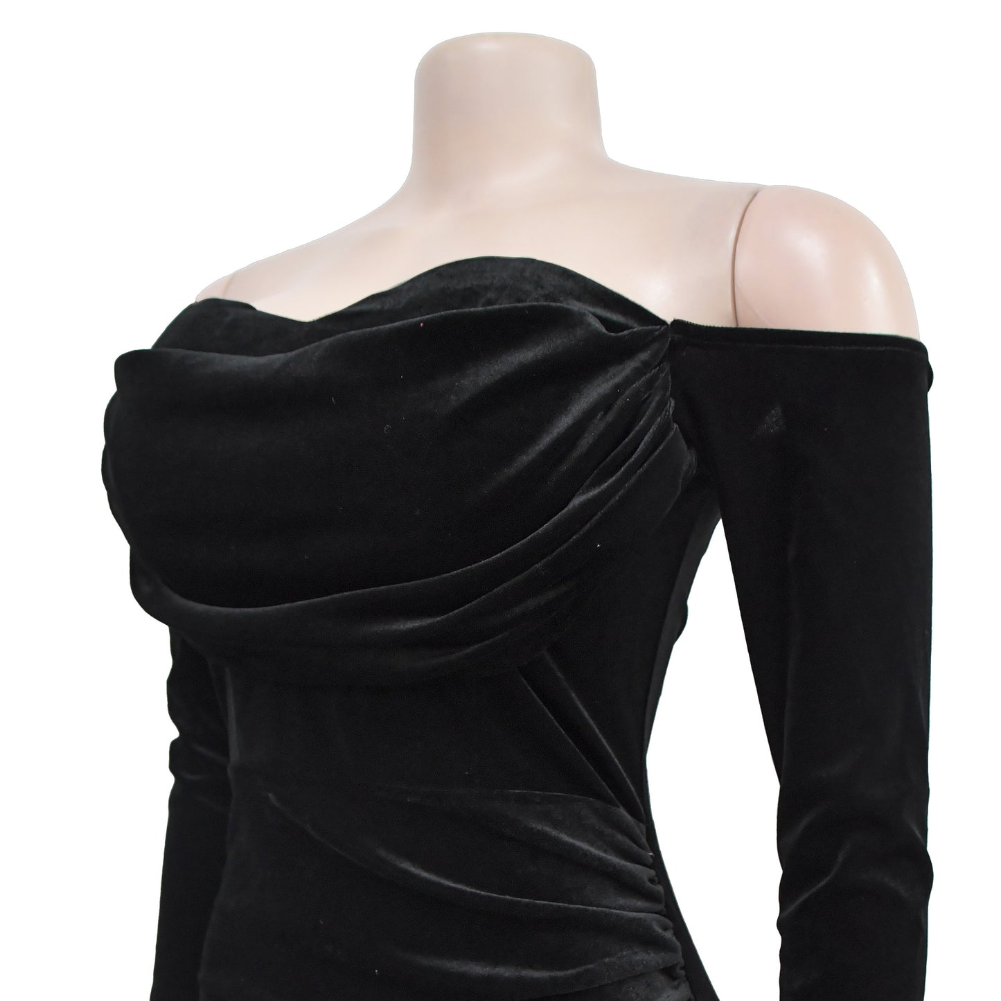 European and American Fashion Women's Solid Color Slit Evening Dress Low-Cut Dress New