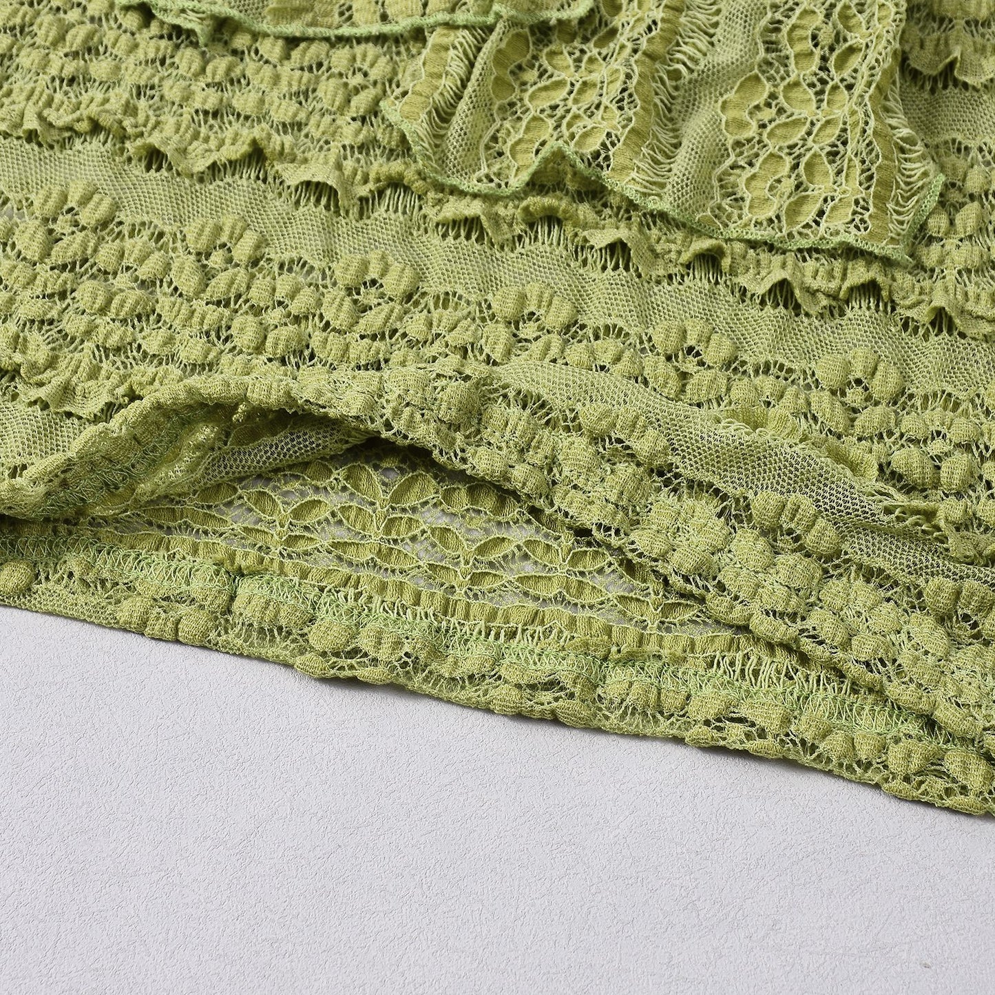 Lace Jacquard Vacation Beach Casual Swimsuit Two-Piece Set