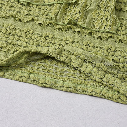 Lace Jacquard Vacation Beach Casual Swimsuit Two-Piece Set