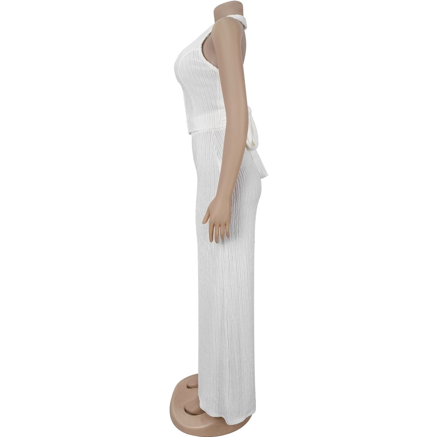 European and American Fashion Women's Casual Halter Neck Tie Top and Long Pants Two-Piece Set