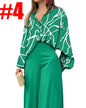 Summer Loose Plus Size Fashion Casual Printed Wide-Leg Pants Two-Piece Set