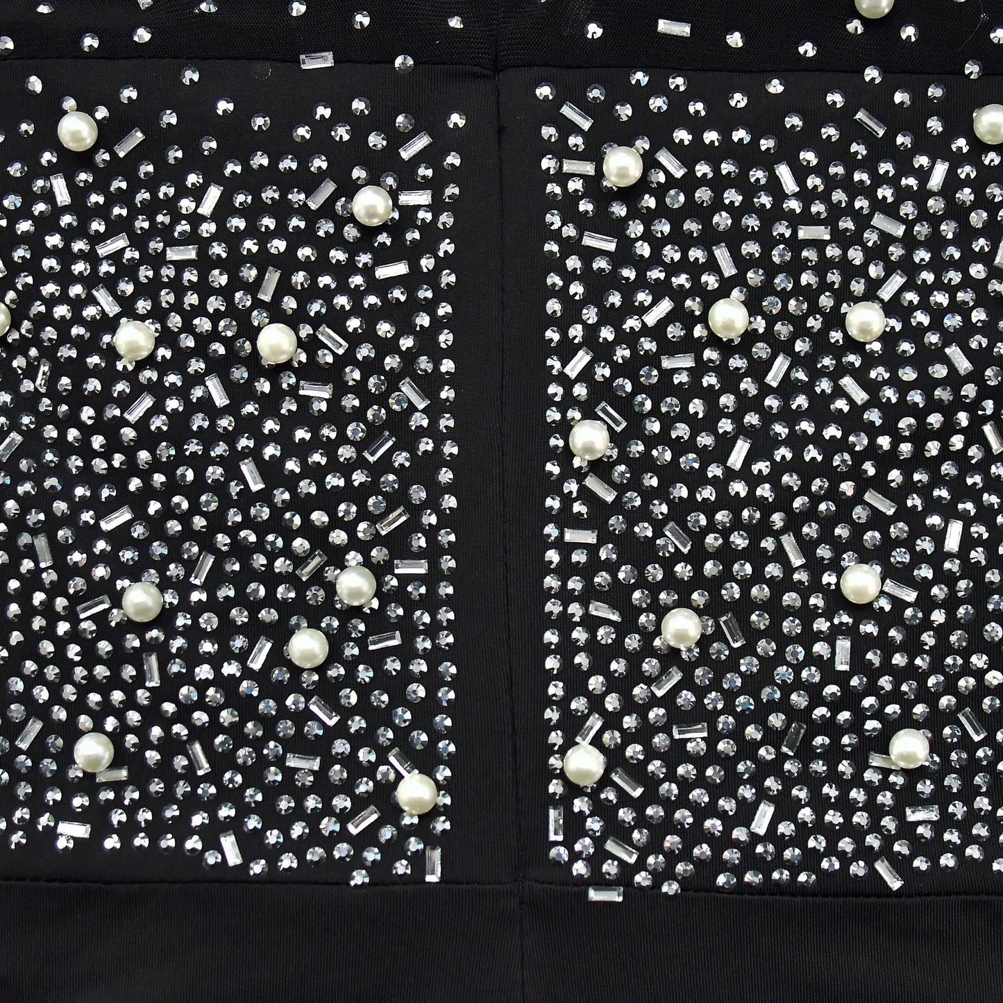 European and American Fashion Women's Solid Color Mesh Rhinestone Long Sleeve Long Pants Jumpsuit