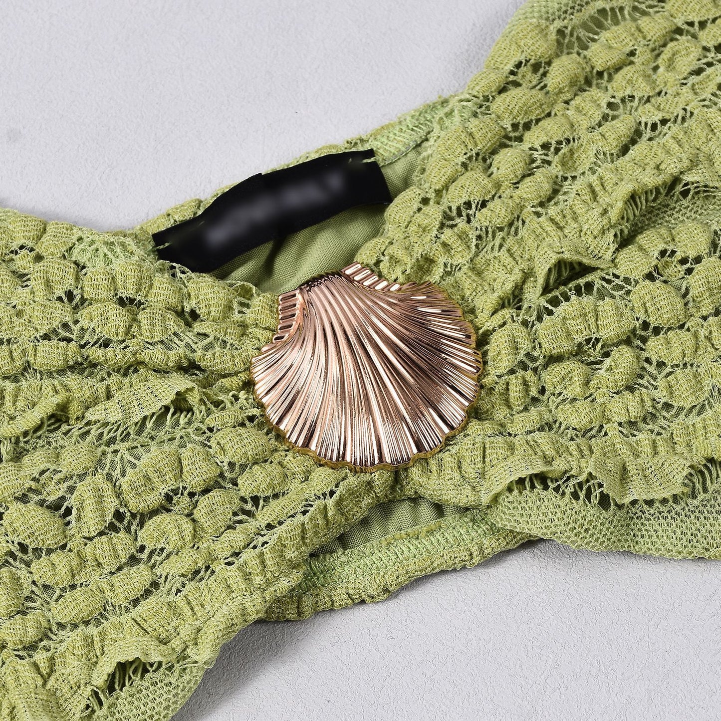 Lace Jacquard Vacation Beach Casual Swimsuit Two-Piece Set