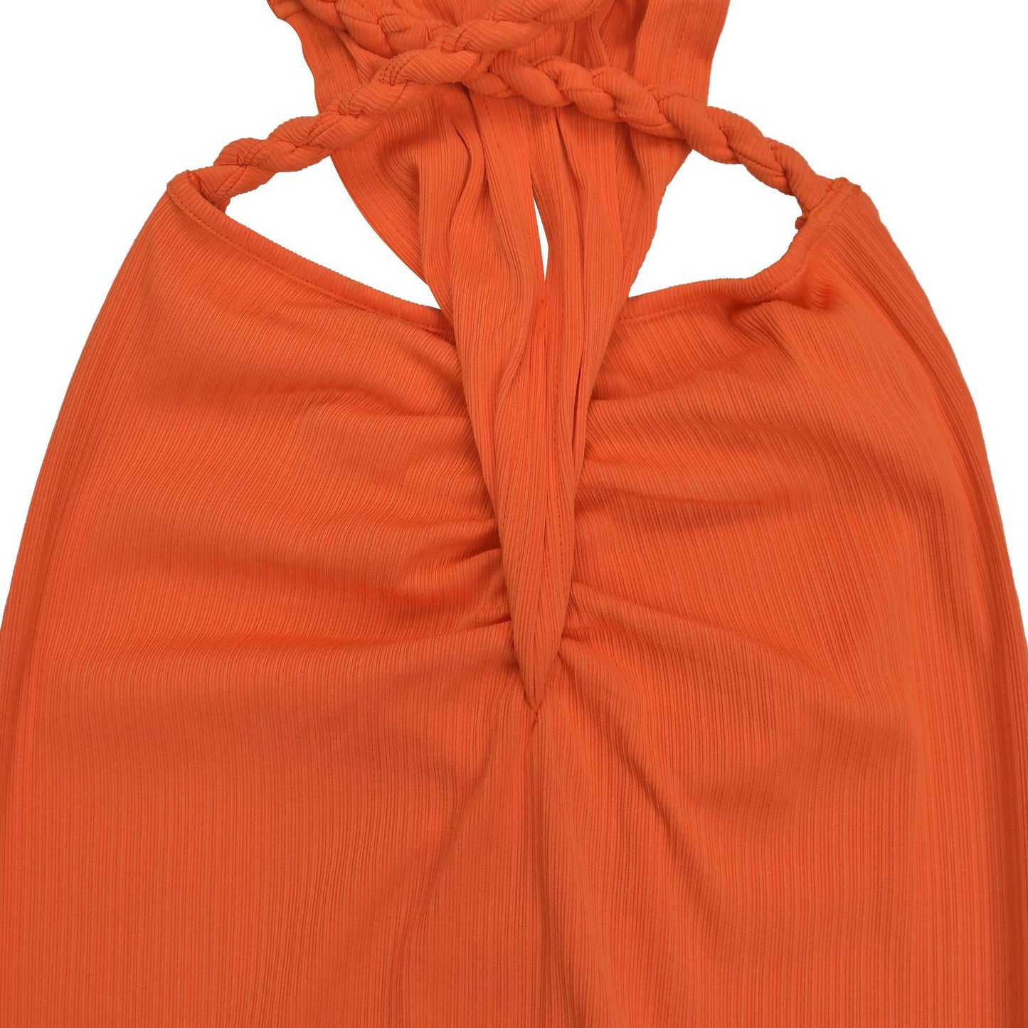 Fashion Women's Sexy Knitted Halter Backless Solid Color Dress