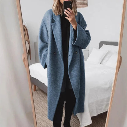 Women's Multi-Color Multi-Size Woolen Long Trench Coat