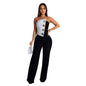 European and American Fashion Women's Sleeveless Button Jumpsuit Long Pants New