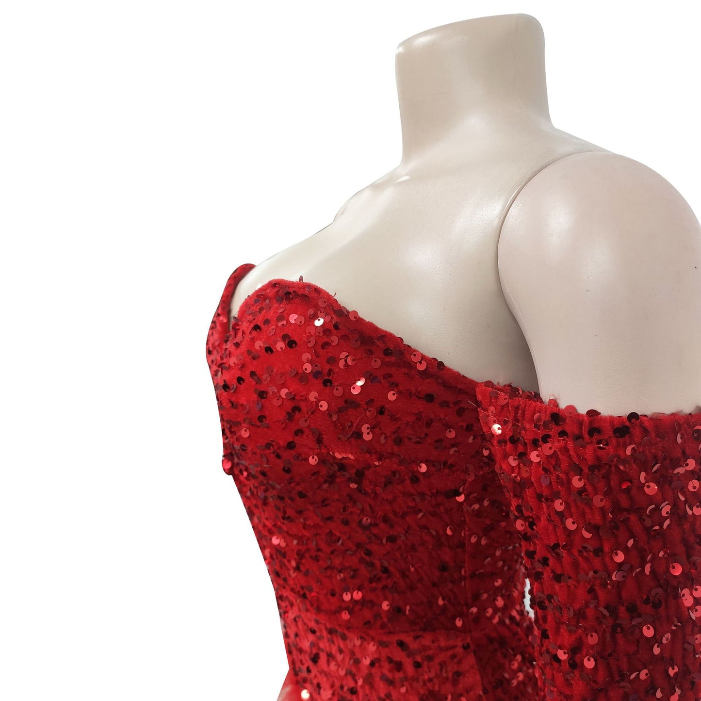 European and American Fashion Women's Solid Color Sequin Long Sleeve Short Jumpsuit