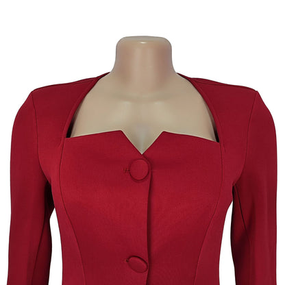 European and American Fashion Women's Elegant Deep V Long Sleeve Ruffled Short Dress