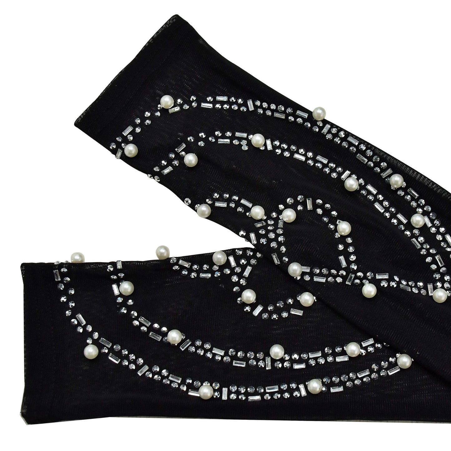 European and American Fashion Women's Solid Color Mesh Rhinestone Long Sleeve Long Pants Jumpsuit