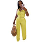 European and American Fashion Women's Casual Halter Neck Tie Top and Long Pants Two-Piece Set