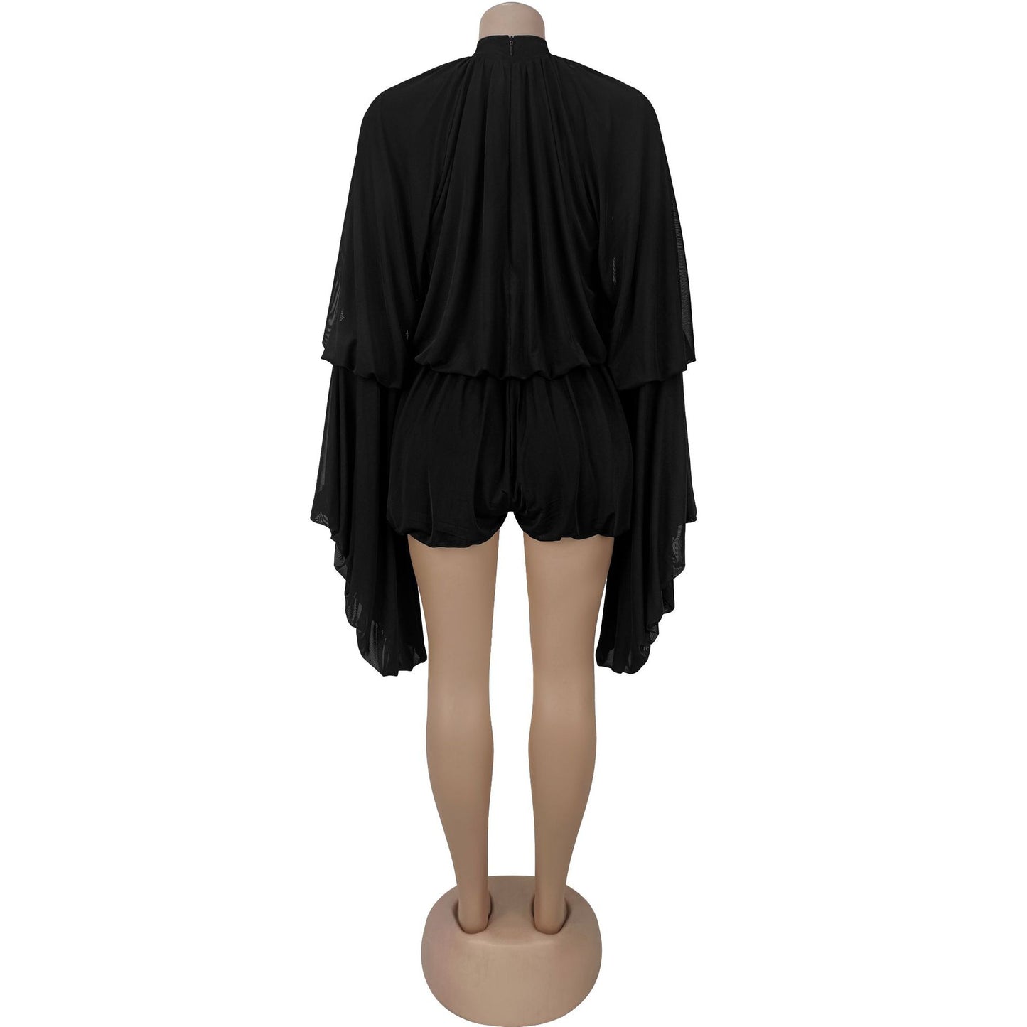 Fashion Women's Fashion Casual Pleated Solid Color Jumpsuit Shorts New