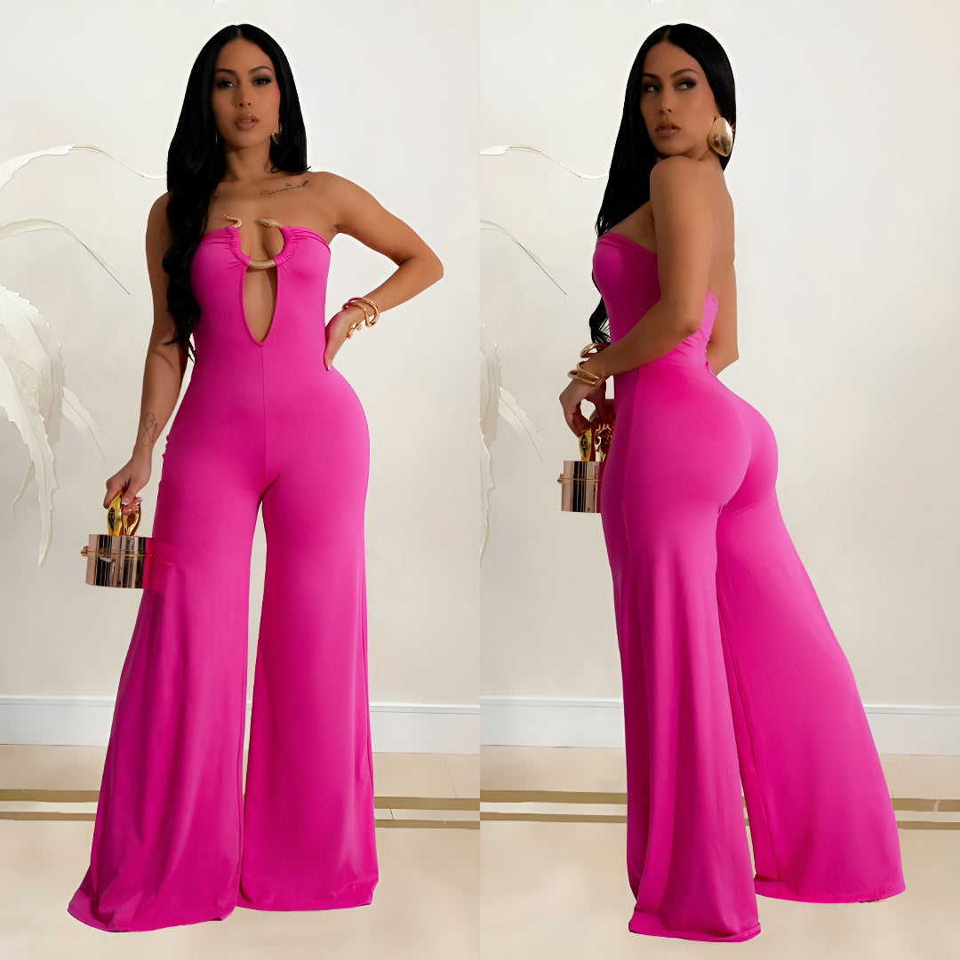 European and American Fashion Women's Solid Color Fashion Long Pants Jumpsuit for Women