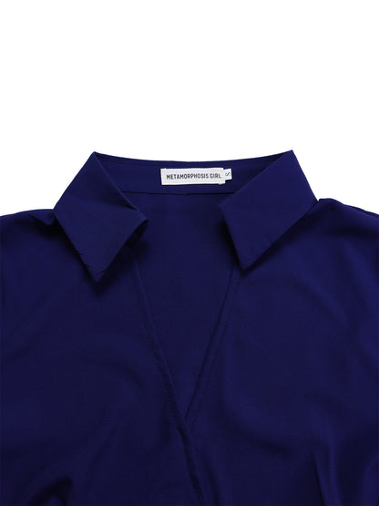 European and American Women's Fashion Cross-Border Solid Color Plus Size Dress