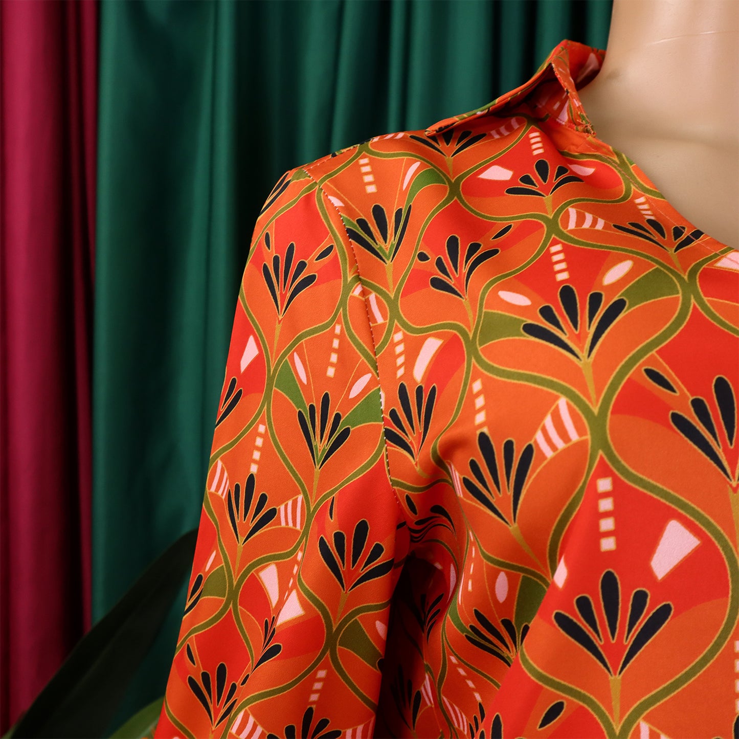 Printed Long Sleeve Shirt Elegant Wide Leg Pants Fashion Set