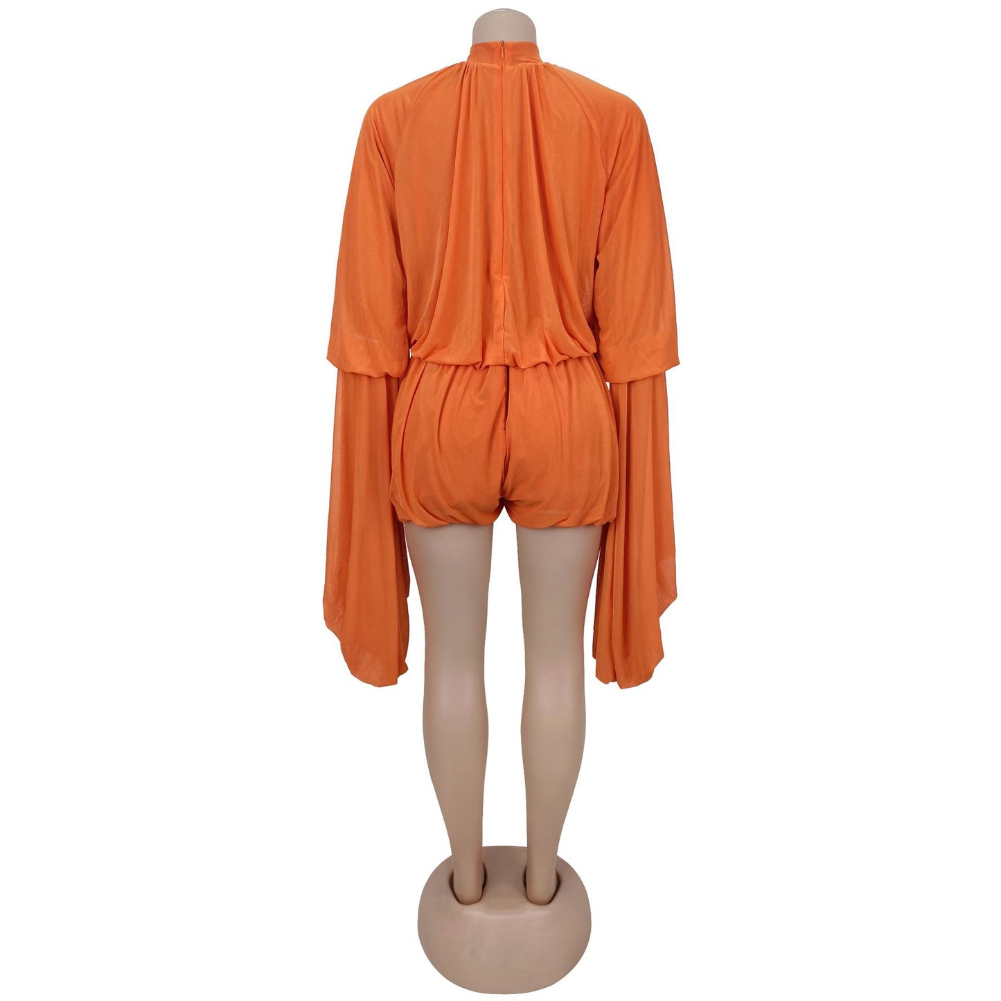 Fashion Women's Fashion Casual Pleated Solid Color Jumpsuit Shorts New