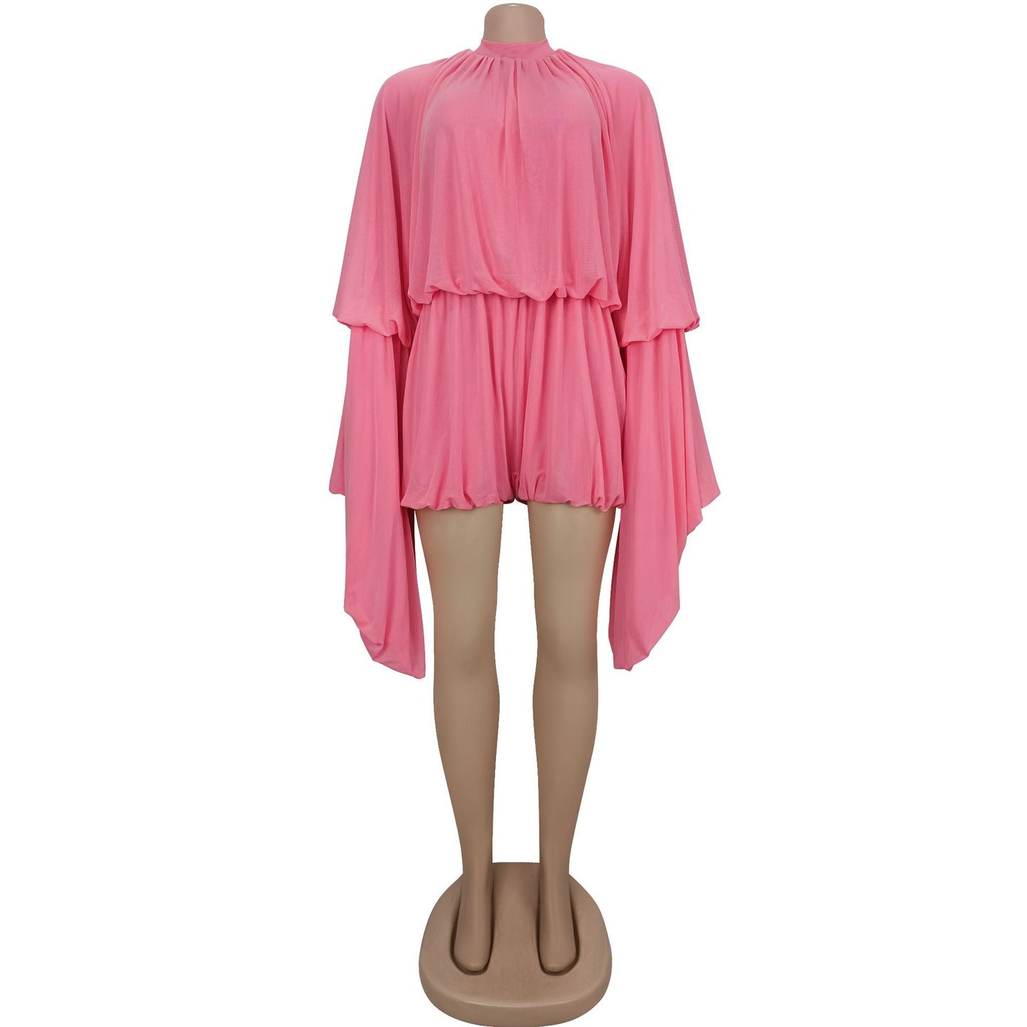 Fashion Women's Fashion Casual Pleated Solid Color Jumpsuit Shorts New