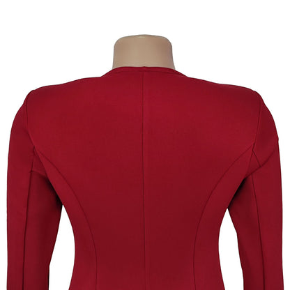 European and American Fashion Women's Elegant Deep V Long Sleeve Ruffled Short Dress