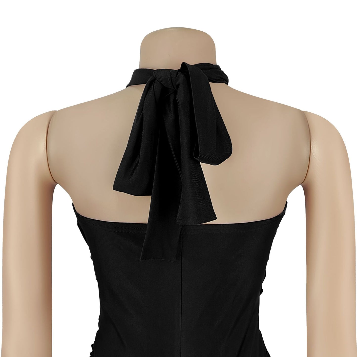 European and American Fashion Women's Solid Color Elegant Halter Neck Wide Leg Arm-Hugging Jumpsuit