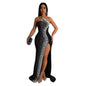 Fashion Women's Solid Color Rhinestone Sequin Sleeveless Long Dress