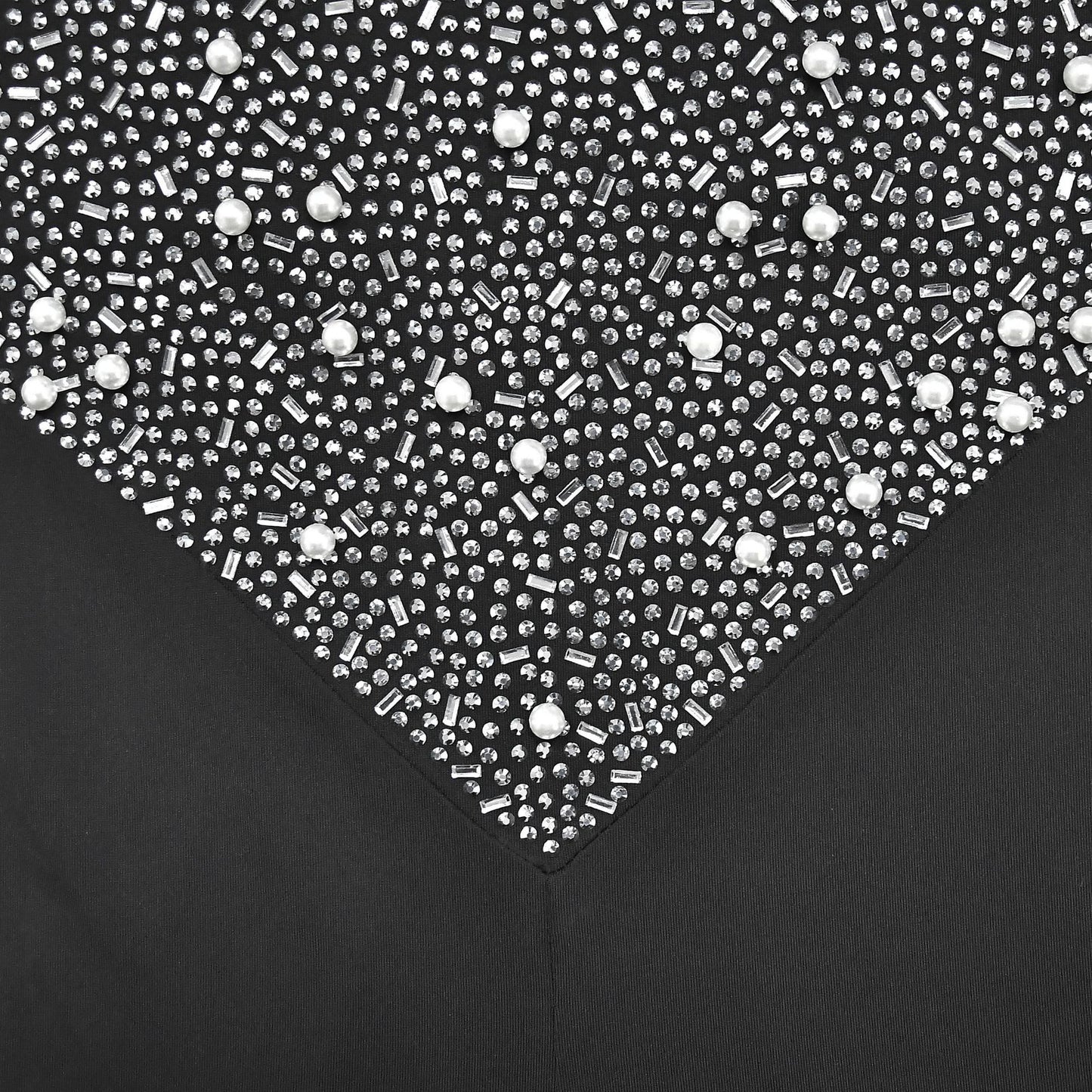 European and American Fashion Women's Solid Color Mesh Rhinestone Long Sleeve Long Pants Jumpsuit