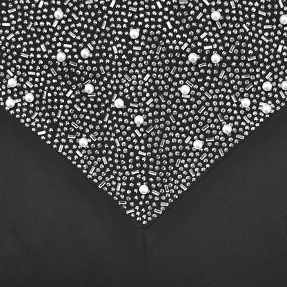 European and American Fashion Women's Solid Color Mesh Rhinestone Long Sleeve Long Pants Jumpsuit