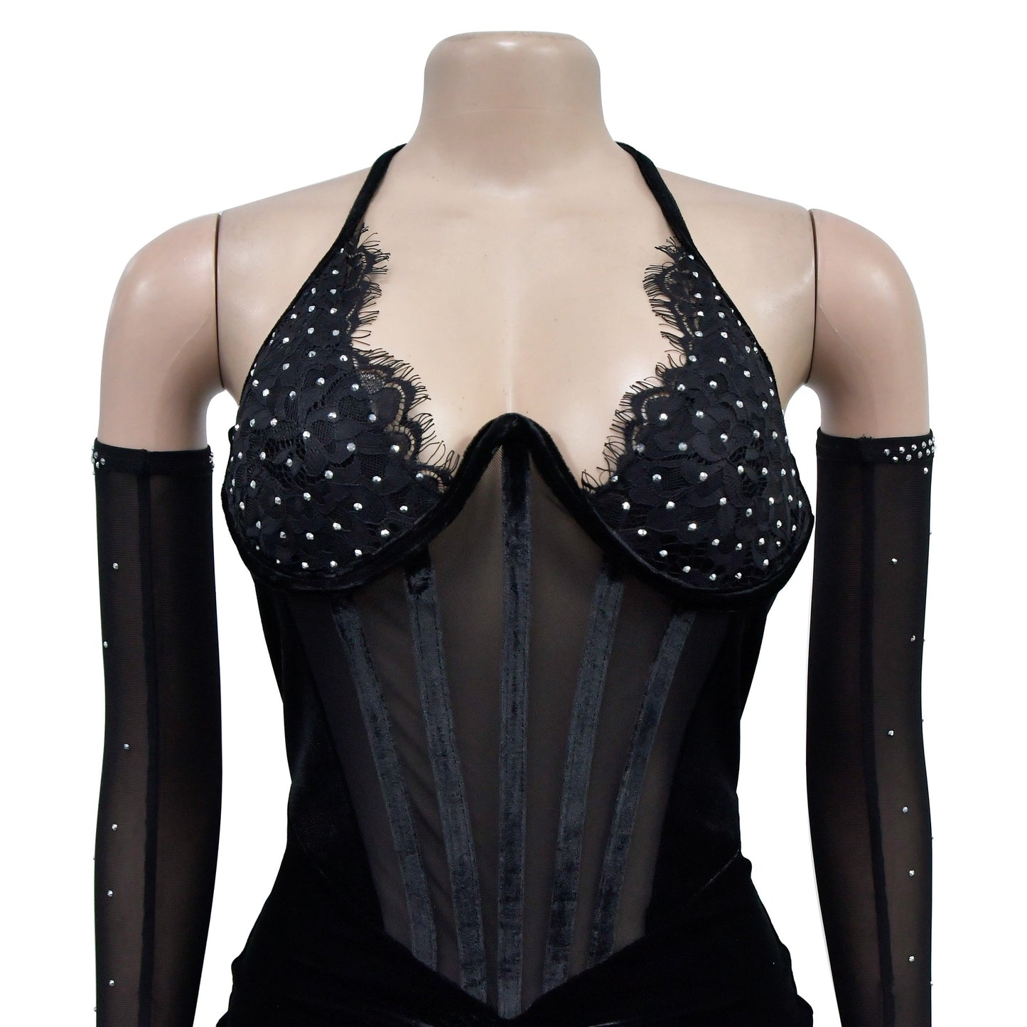 Fashion Women's Solid Color Halter Neck Slit Sexy Long Dress