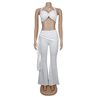 Fashion Women's Sexy Summer Strapless Tie Long Pants Set