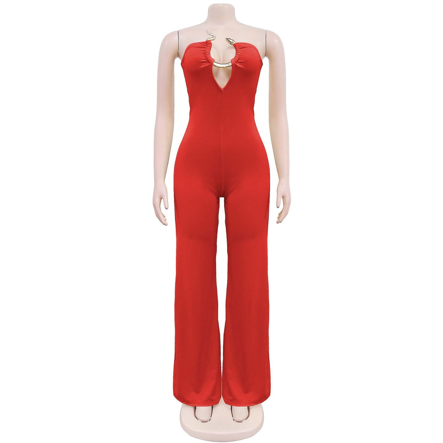 European and American Fashion Women's Solid Color Fashion Long Pants Jumpsuit for Women