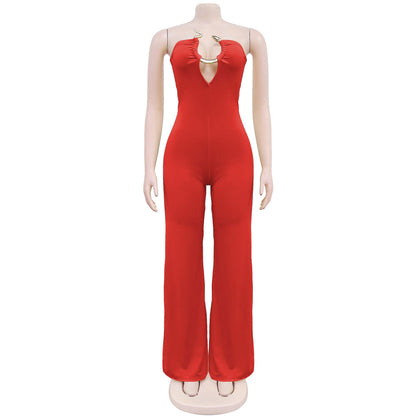 European and American Fashion Women's Solid Color Fashion Long Pants Jumpsuit for Women