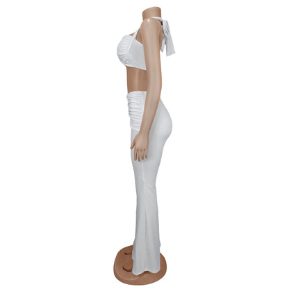 Fashion Women's Sexy Summer Strapless Tie Long Pants Set