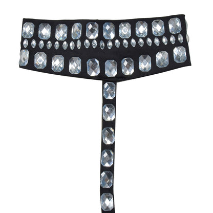 European and American Fashion Women's Sleeveless Strap Rhinestone Set Dress