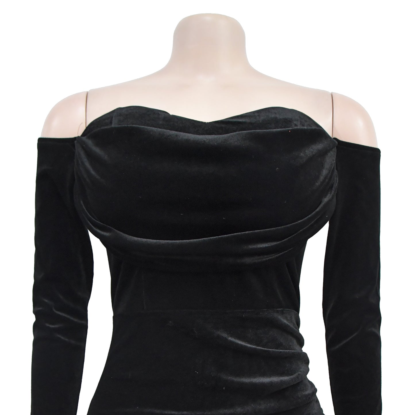 European and American Fashion Women's Solid Color Slit Evening Dress Low-Cut Dress New